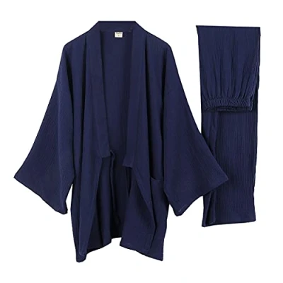 Image of un brand Men&#039;s Japanese Kimono Loose Casual Home Pajamas Nightwear Size L O63