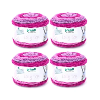 Image of Gründl Hand Knitting Yarn, 100% polyacrylic, Raspberry Swirl, 24 x 10 cm