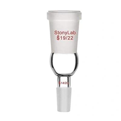 Image of StonyLab Enlarging Adapter Connecting From 19/22 to 14/20 Glass Joint Lab Glassware Supply