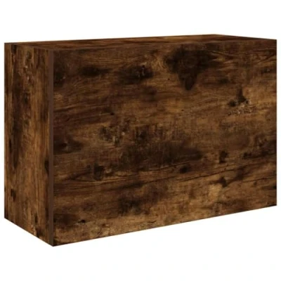 Image of vidaXL bathroom wall cabinet/smoked oak 60x25x40 cm engineered wood/multi room storage/cabinetry/furniture