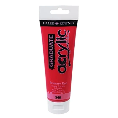 Image of Daler Rowney Graduate Acrylic Paint, Plastic Tube, 4oz 120 ml, Primary Red