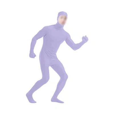 Image of lucky baby store Boys&#039; Mens Full Body Open Face Spandex Lycra Unitard Mask Zentai Costume Bodysuit (M, light purple)