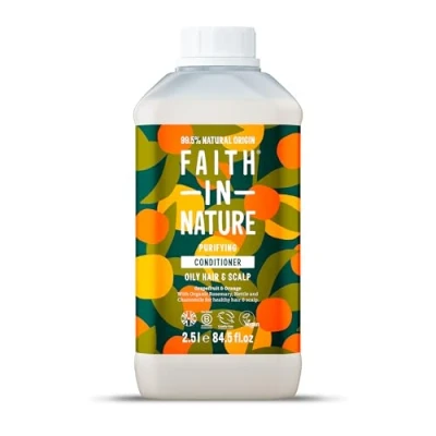 Image of Faith In Nature Natural Grapefruit &amp; Orange Conditioner, Purifying for Oily Hair Scalp, Vegan Cruelty Free, No SLS, Silicones or Parabens, 2.5L Refill