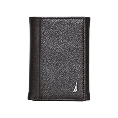Image of Nautica Classic J Class Leather Bifold Wallet, Brown, Taglia unica