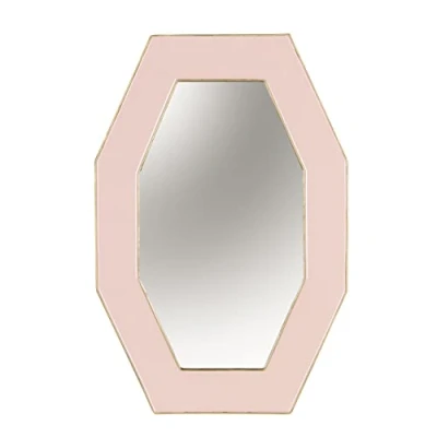 Image of Paoletti Framed Octagonal Wall Mirror ,Pink,39 x 59 2cm