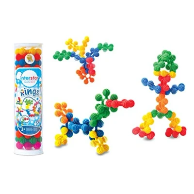 Image of Interstar Rings 18 Piece Construction Set. Toddlers Sensory Sticking &amp; Joining Children Building Blocks Educational Toy 2 years +