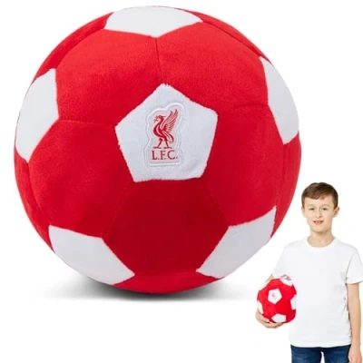 Image of Liverpool FC Officially Licensed Plush Football 22 cm Soft Toy Pillow Fluffy Stuffed Ideal for Kids and Adults Perfect Sports Gift Kopites