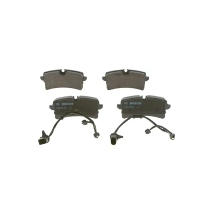 Image of 95B698451B Brake pad set BOSCH 0 986 424 404 Low Metallic incl. wear warning contact AUDI: A8 D4, PORSCHE: Macan