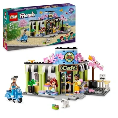 Image of LEGO Friends Heartlake City Café Toy for Kids, Bakery Building Set, Birthday Gift Idea 6 Plus Year Old Girls and Boys, with 3 Mini Dolls a Dog Figure 42618