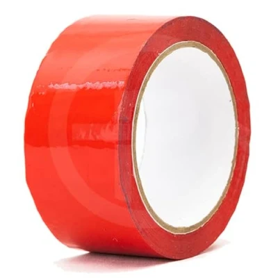Image of Edenpack Coloured Packing Tapes Low Noise Adhesive Colour Code Packaging Parcels Boxes Strong Seal Acrylic Tape (Red)