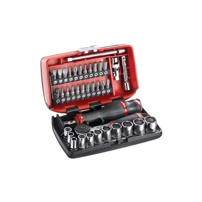 Image of Facom R2NANO Hexagon Socket Set Plus Bits in Plastic Case, 1/4&quot; Drive, 5.5mm 14mm, 38 Pieces