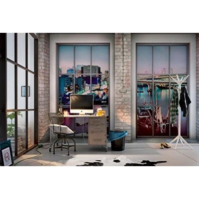Image of Komar XXL4 017 368 x 248 cm &quot;Loft Scenic&quot; Wallpaper Mural Purple (Pack of 4)
