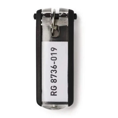 Image of DURABLE Key clips Pack of 6 innovative for clear and easy organisation keys Perfect use with Safes, Black, 24 x 68 mm