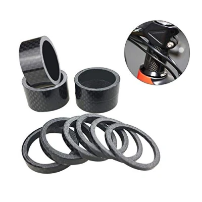 Image of PLATT 10 Pieces Bike Headset Spacer Full Carbon Fiber Bicycle Stem Fit 1 1/8 Inch Compatible with MTB Road Bikes,Glossy