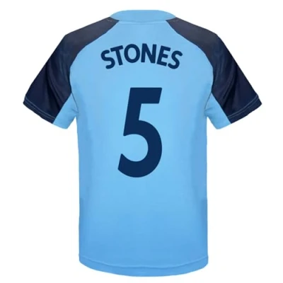 Image of Manchester City F.C. Boys Stones 5 Poly T Shirt Sky Blue 10 11 Years