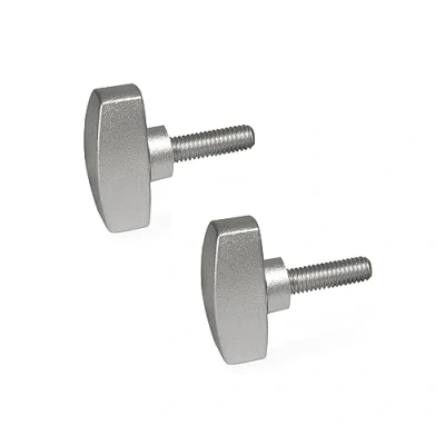 Image of Ganter Standard Elements Stainless Steel Wing Nut GN 433 Handle Diameter 26 mm Fine Cast Iron Pack of 2, Silver, M5 16 MT