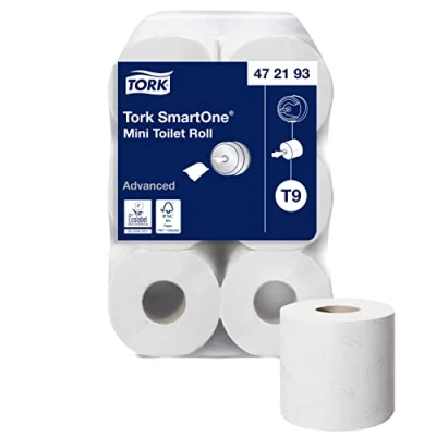 Image of Tork SmartOne Mini Toilet Roll White T9, Advanced, 2 Ply, 12 x 620 Sheets, 472193