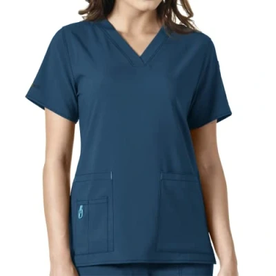 Image of Carhartt womensC12110Carhartt Cross flex Women&#039;s Media Scrub Top Medical Scrubs Shirt blue XX Large