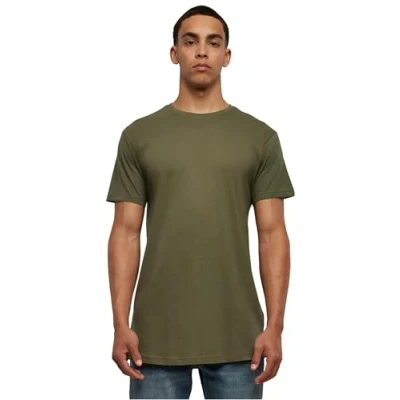 Image of Urban Classics Shaped LONG DO NOT USE Basic Tshirt, Men&#039;s, Size: Small, Olive
