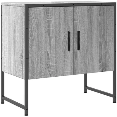 Image of vidaXL Bathroom Sink Cabinet Grey Sonoma 60x33x60 cm Engineered Wood
