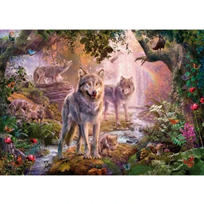Image of Ravensburger Great Outdoors Puzzle Series: Summer Wolves 300 Piece Jigsaw for Adults 82112 Every is Unique, Softclick Technology Means Pieces Fit Together Perfectly