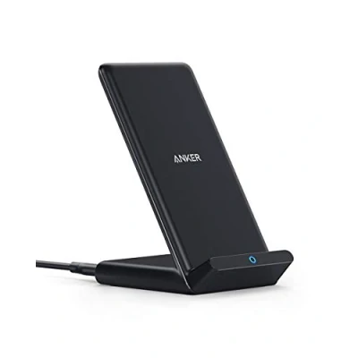 Image of Anker Wireless Charger, PowerWave Stand, Qi Certified for iPhone 15/14/13/12 Series, SE, 11, 11 Pro, Pro Max, XR, Xs 10W Fast Charging Galaxy S20 S10 S9 S8, Note 10 (No AC Adapter)