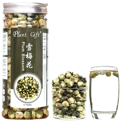 Image of Plant Gift Snow Plum Blossom Tea, Dried Flower Loose Organic Health China Chinese Skin Care Anti Aging Freckles Lose Weight, 60G/2.11oz