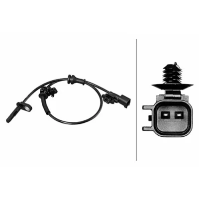 Image of 104477100C, 104477100D, 118877100A ABS Sensor HELLA 6PU 358 218 391 Rear Axle Hall 2 pin connector 540mm