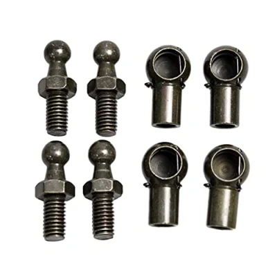 Image of JINGLINGKJ 10MM Ball Socket M8 Male Screw Bolt Female Thread Detachable Gas Spring Metal Joint Connector with Wire End Fitting Bearing 4pcs