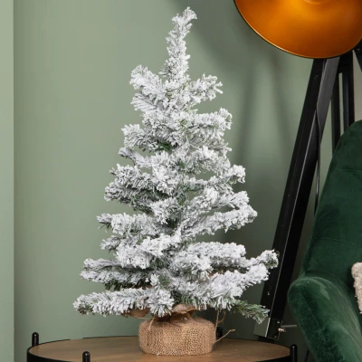 Image of 60cm Mini Imperial Snow Flocked Christmas Tree in Burlap Base