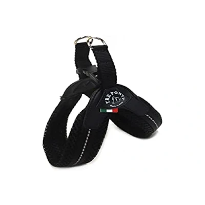 Image of Tre Ponti Fibbia Small Dog Mesh Harness, 2.5 cm, Black