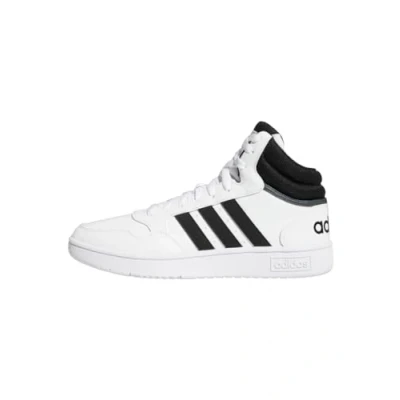 Image of adidas Men&#039;s Hoops 3.0 Mid Lifestyle Basketball Classic Vintage Shoes, Core Black/Core Black/Cloud White, 11.5 UK
