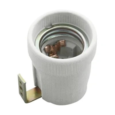 Image of Kanlux E27 Ceramic Lamp Holder HLDR F, Grey, Medium Base, 250V