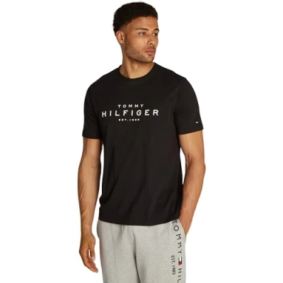 Image of Tommy Hilfiger BIG TEE Print Tshirt, Men&#039;s, Size: Small, Black