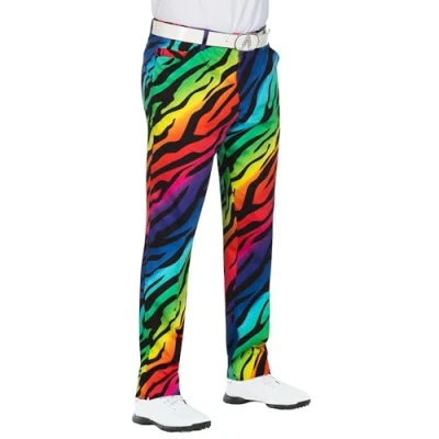 Image of Royal &amp; Awesome Wild Ones Animal Print Mens Golf Trousers 36W / 30L