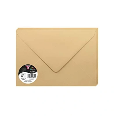 Image of Clairefontaine Ref 5482C Pollen Envelopes (Pack of 20) C5 Sized, 120gsm Paper, Gummed Seal, Inkjet &amp; Laser Printer Compatible, Acid Free Caramel