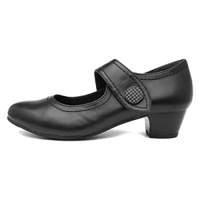 Image of Jana Softline Womens Black Heeled Bar Shoe Size 5 UK