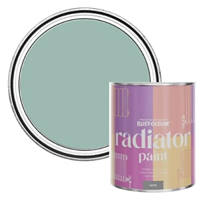 Image of Rust Oleum Blue Heat Resistant Radiator Paint in Satin Finish Coastal 750ml