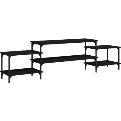 Image of vidaXL TV Cabinet Black 197x35x52 cm Engineered Wood