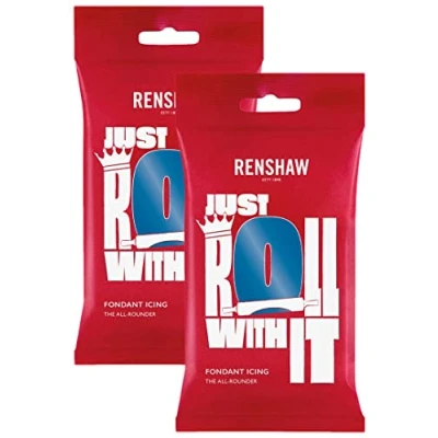 Image of 500g Renshaw Ready Roll Icing Fondant Cake Regalice Sugarpaste ATLANTIC BLUE