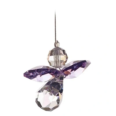 Image of Hanging Crystal Guardian Angel Birthstone Suncatcher JUNE LIGHT AMETHYST Embellished with Swarovski Crystals