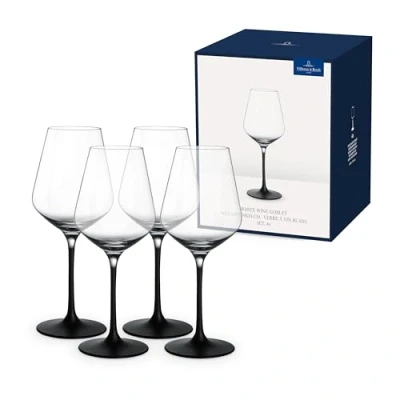 Image of Villeroy &amp; Boch Manufacture Rock Noire Set of 4 White Wine Goblets