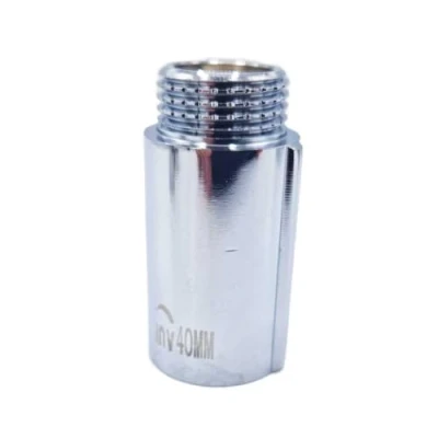 Image of 1/2&quot; BSP (15mm) Pipe Thread Extension Female x Male Chrome Brass 40mm Long