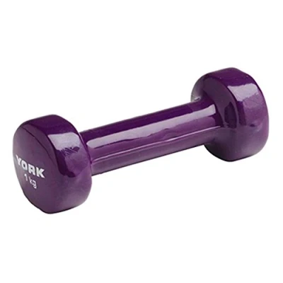 Image of York Fitness Single Vinyl Dipped Dumbbell (Fitbell), Purple, 1 Kg