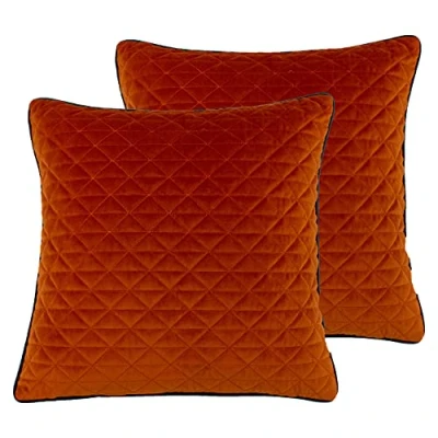 Image of Riva Home Quartz Polyester Filled Cushions (Twin Pack), Jaffa/Teal, 45 x 45cm