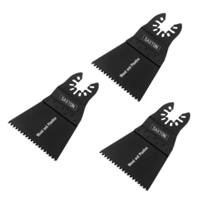 Image of 3X Saxton 65mm Coarse Blades Dewalt Stanley Worx Erbauer Oscillating Multitool