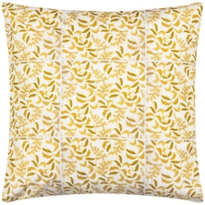 Image of Paoletti Minton Tiles Outdoor Polyester Filled Cushion,Saffron,55 x 55cm