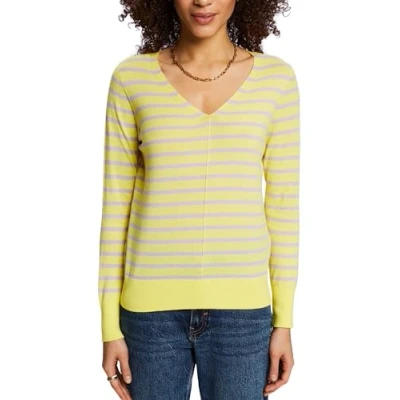 Image of ESPRIT Women&#039;s 994ee1i305 Sweater, 771/Pastel Yellow 2, L