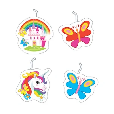 Image of Rainbow Unicorn Candles 4pk
