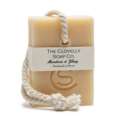Image of Clovelly Soap Co Natural Handmade on a rope Bar (Mandarin &amp; Ylang, 100g) For all skin types.
